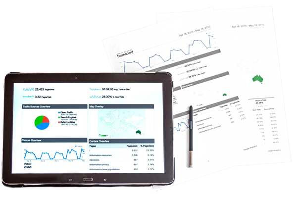 Charts on a tablet