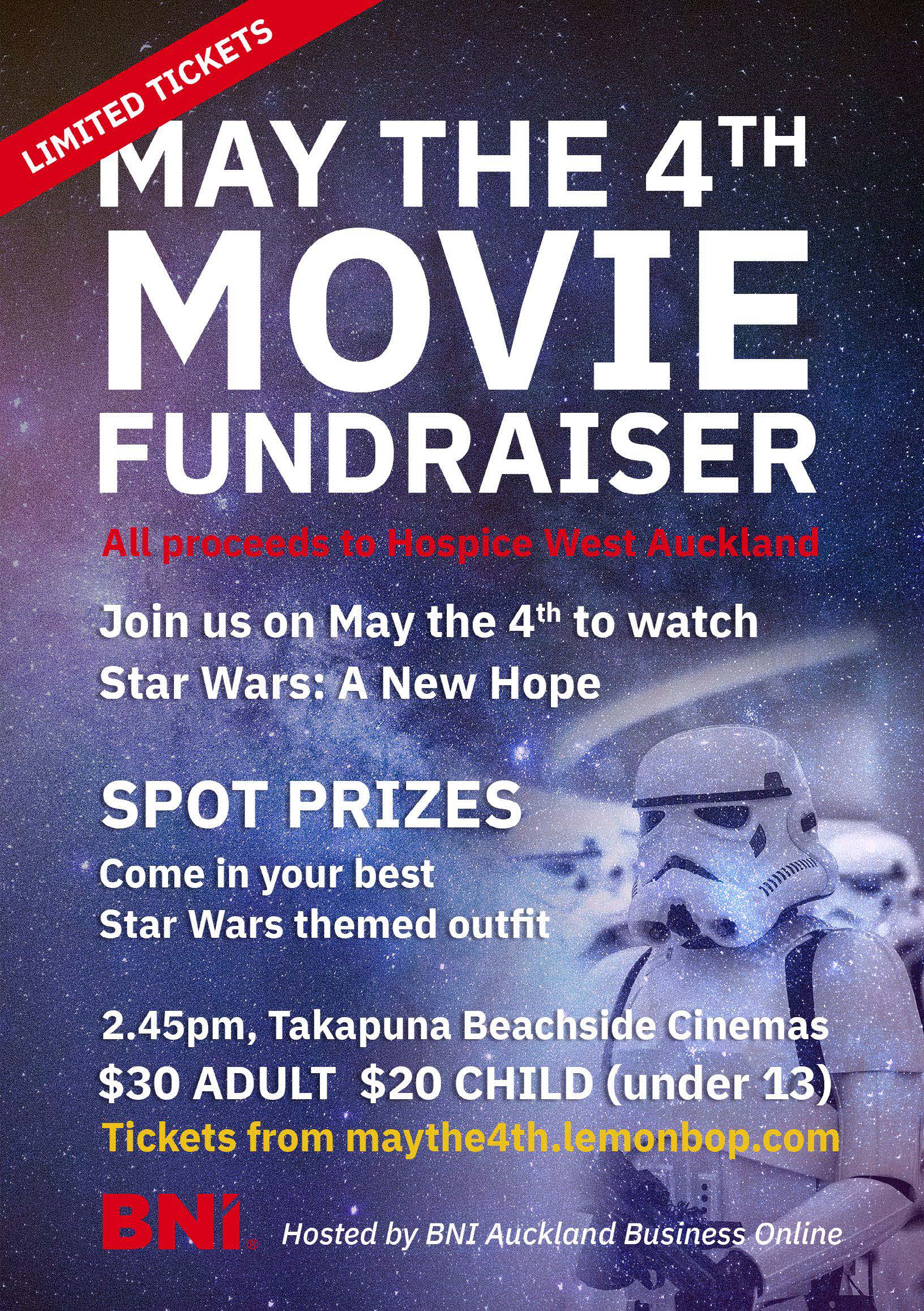 May the 4th movie fundraiser Hospice